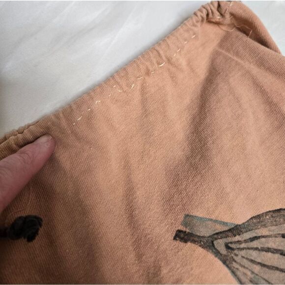 BLUE FISH seashell hand printed drawstring wide leg cropped pajama pants XL - Picture 6 of 12